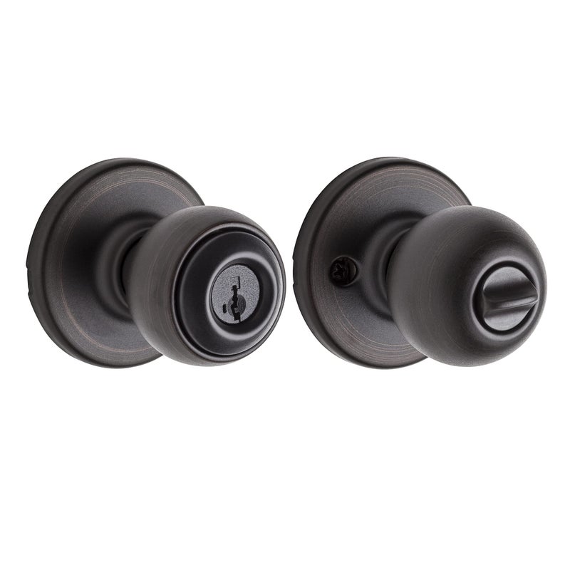 Kwikset Polo Entry Door Knob with Lock and Key  Secure Keyed Handle Exterior Doorknob  Front Entrance and Bedroom  Venetian Bronze  Pick Resistant SmartKey Rekey Security - Image 3